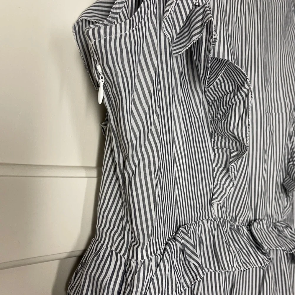 J.Crew Ruffle-sleeve cotton voile dress in stripe AX318